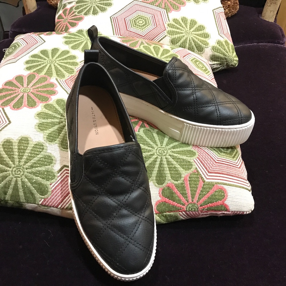 14th & Union black platform vegan sneakers